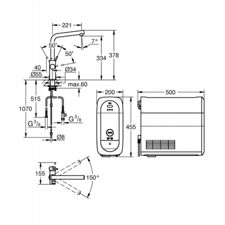 31454KS1 GROHE Blue Home Комплект с L- чучур